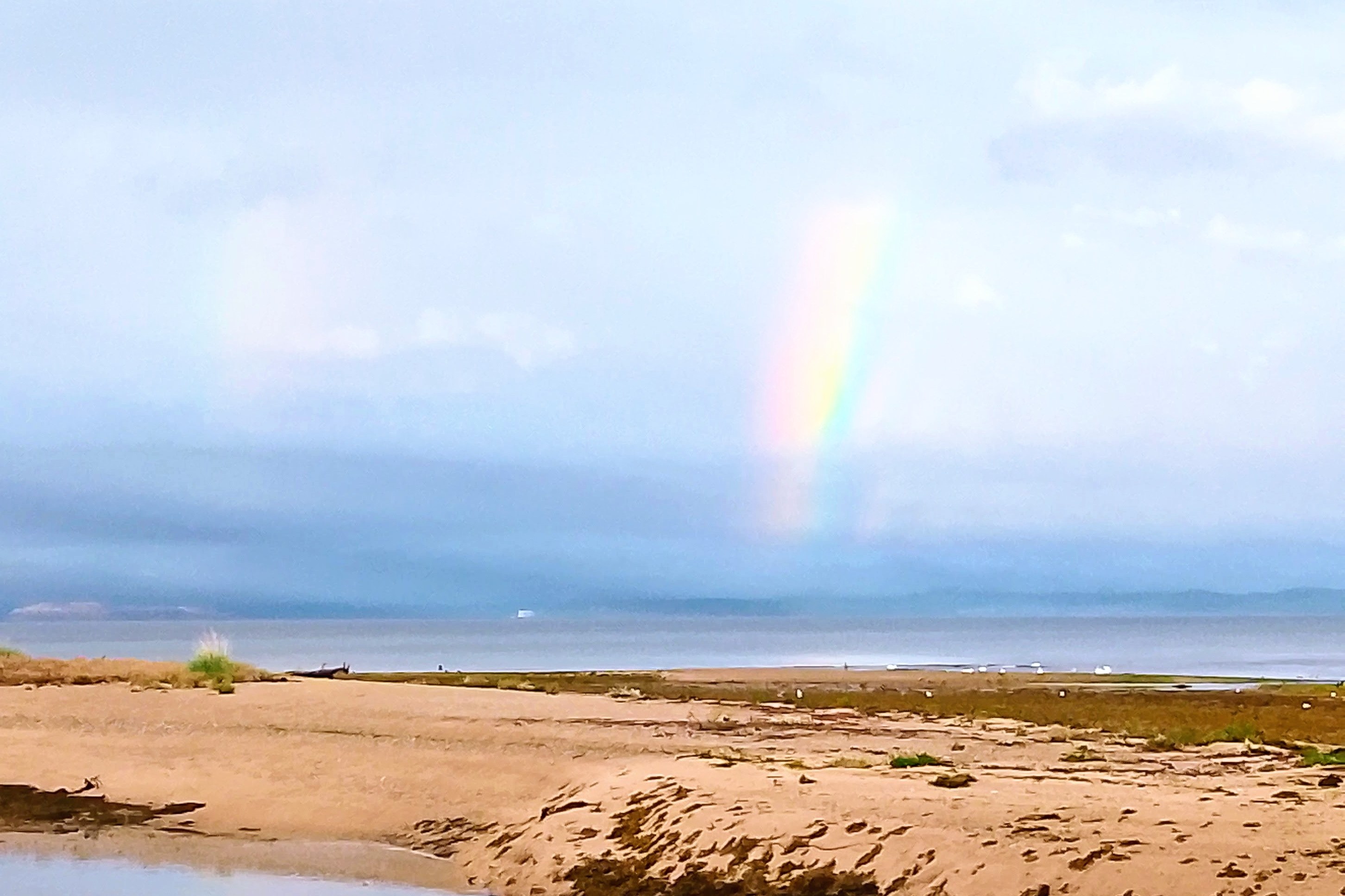 A double rainbow over the coast on Arran